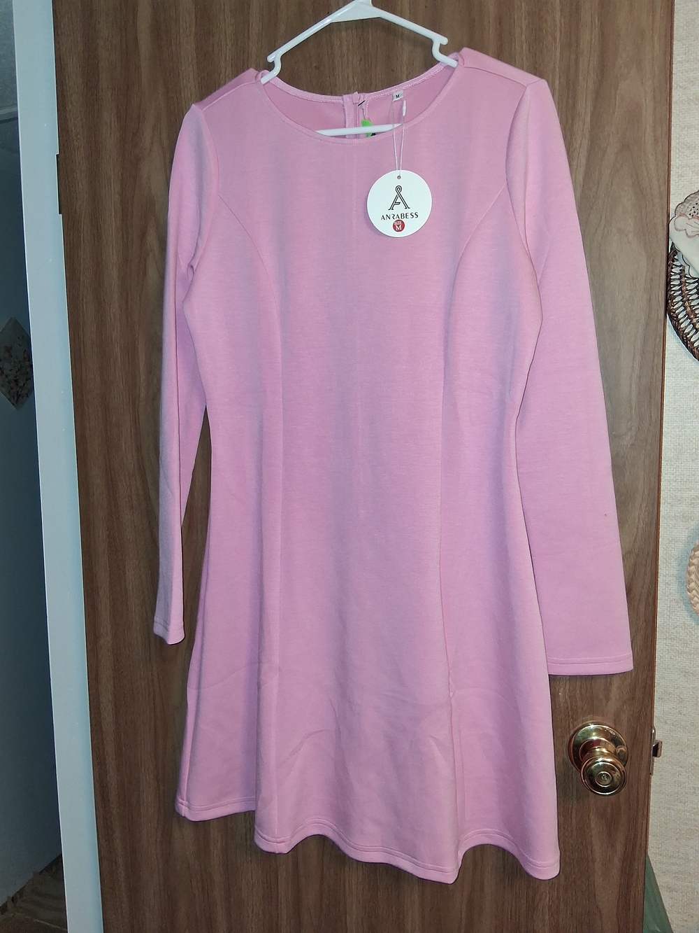 Pink Long-Sleeve A-Line Kids Dress